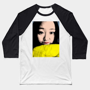 BEAUTIFUL FUNNY ASIAN GIRL POP ART COLOR Baseball T-Shirt